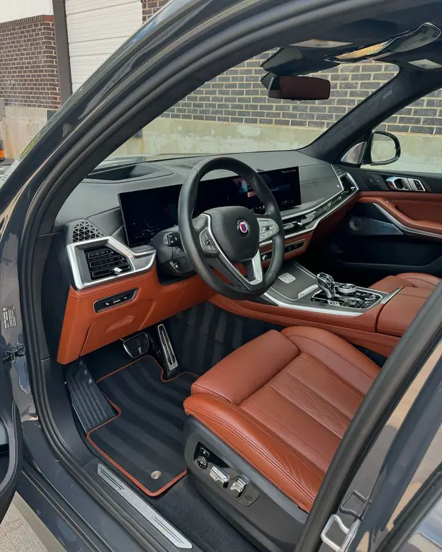 BMW Alpina XB7 cognac leather interior detailed