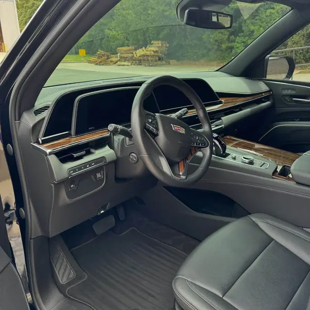 Black Cadillac Escalade interior detailed
