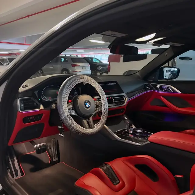 Red interior BMW M4 detailed
