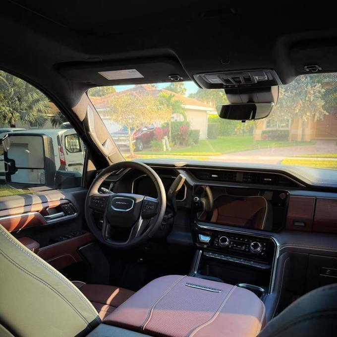 Two-tone luxury truck interior after a deep interior detail