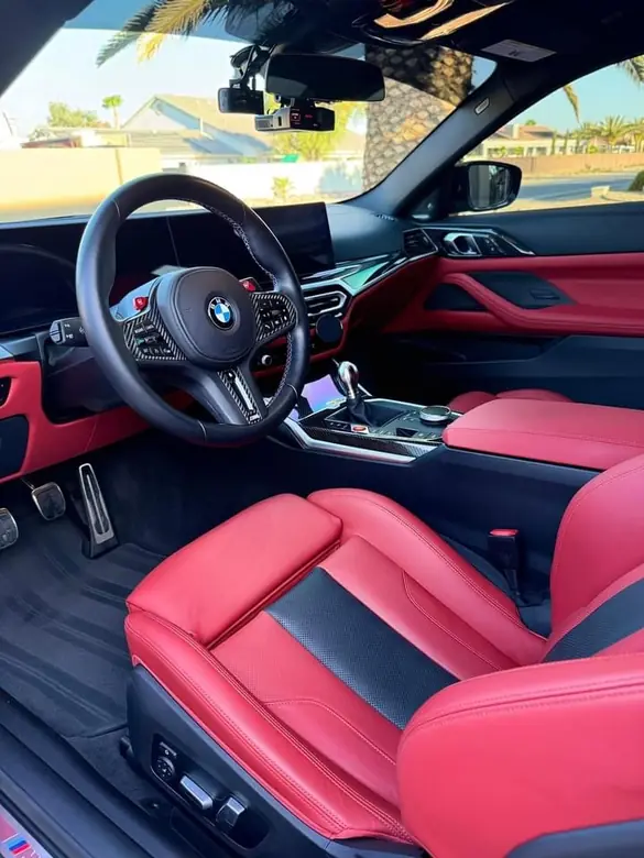 BMW M4 red interior detailed