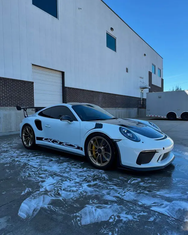 White Porsche 911 GT3 RS detailed to a flawless finish