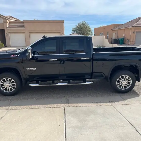 Black Chevrolet truck after a ceramic coating