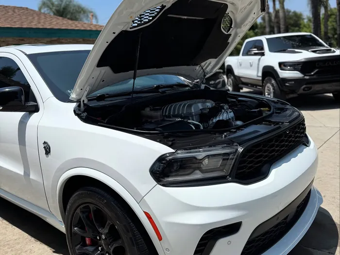 White Dodge Durango after a detail
