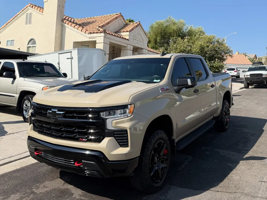 Tan Chevy Silverado Trail Boss after a full detail
