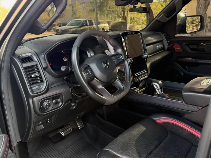 Ram TRX dash and seats after an interior detail