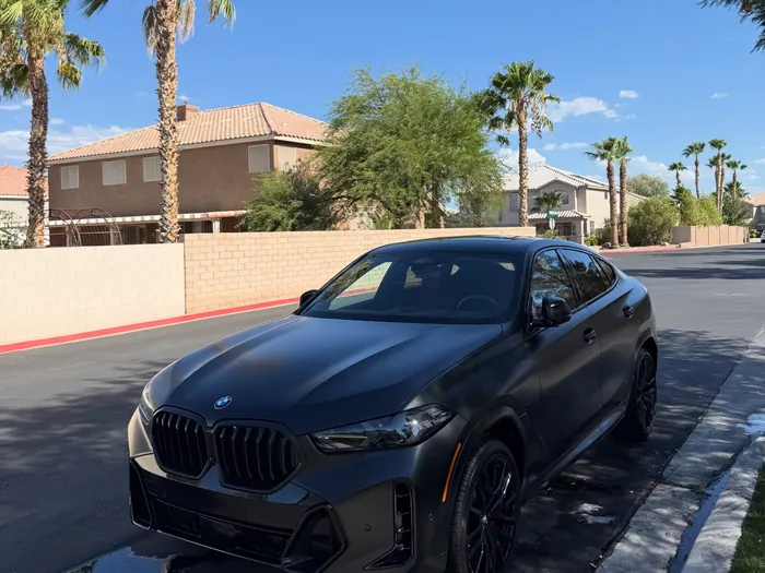 Gray BMW X6 after a full detail